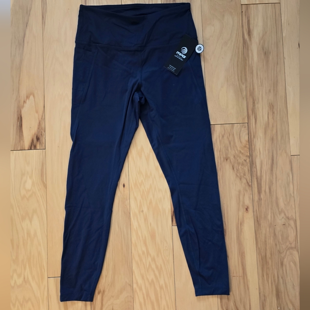 MPS Navy Blue High Waisted Side Pocket Leggings | LARGE